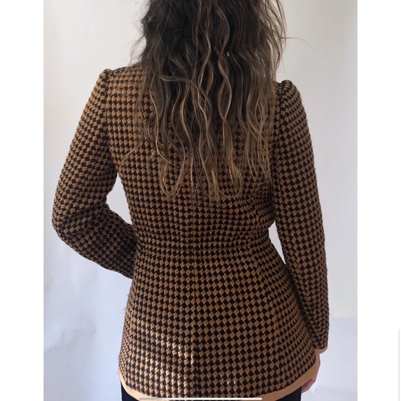Vintage Ungaro Brown Houndstooth Women's Jacket Blazer Sz 6 US - Picture 2 of 8